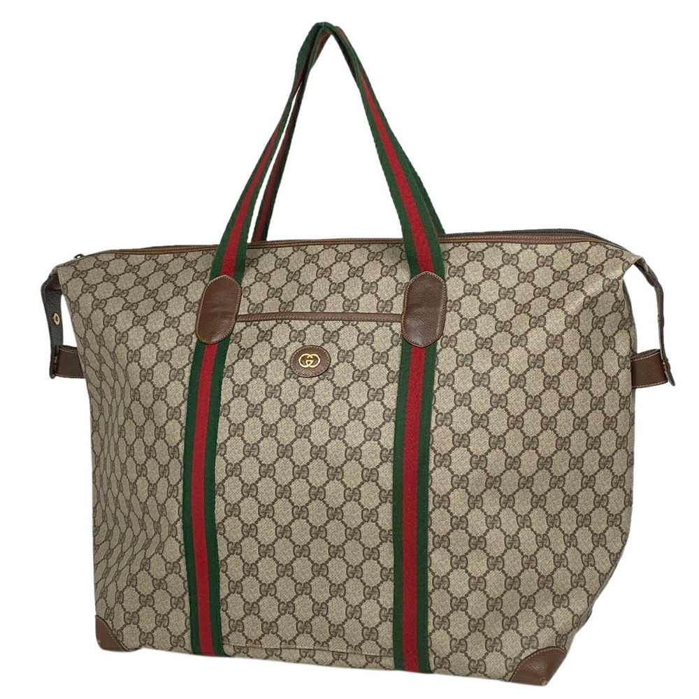 Gucci GG Boston bag Sherry Web canvas beige green red